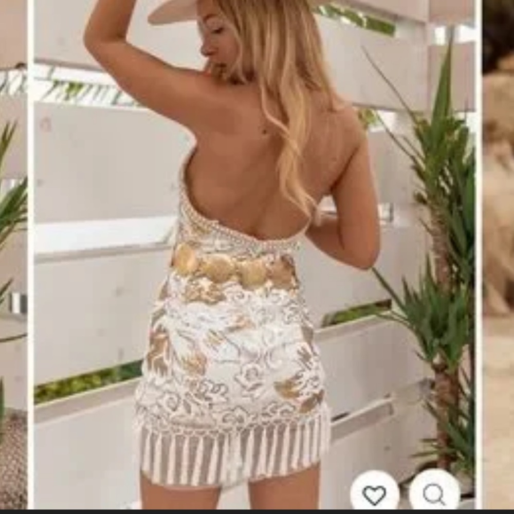 12th tribe like gold dust sequin fringe mini dress - Picture 5 of 7
